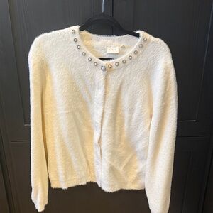 Cyrus Cream Cardigan with Silver Accents